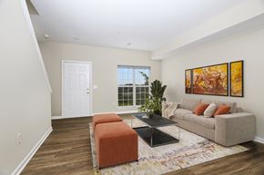 Martinsburg townhouse for rent - A living room with a couch, a coffee table, and a rug.